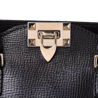 Valentino Garavani Textured Calfskin Rockstud Double Handle Tote Black 12 of 17