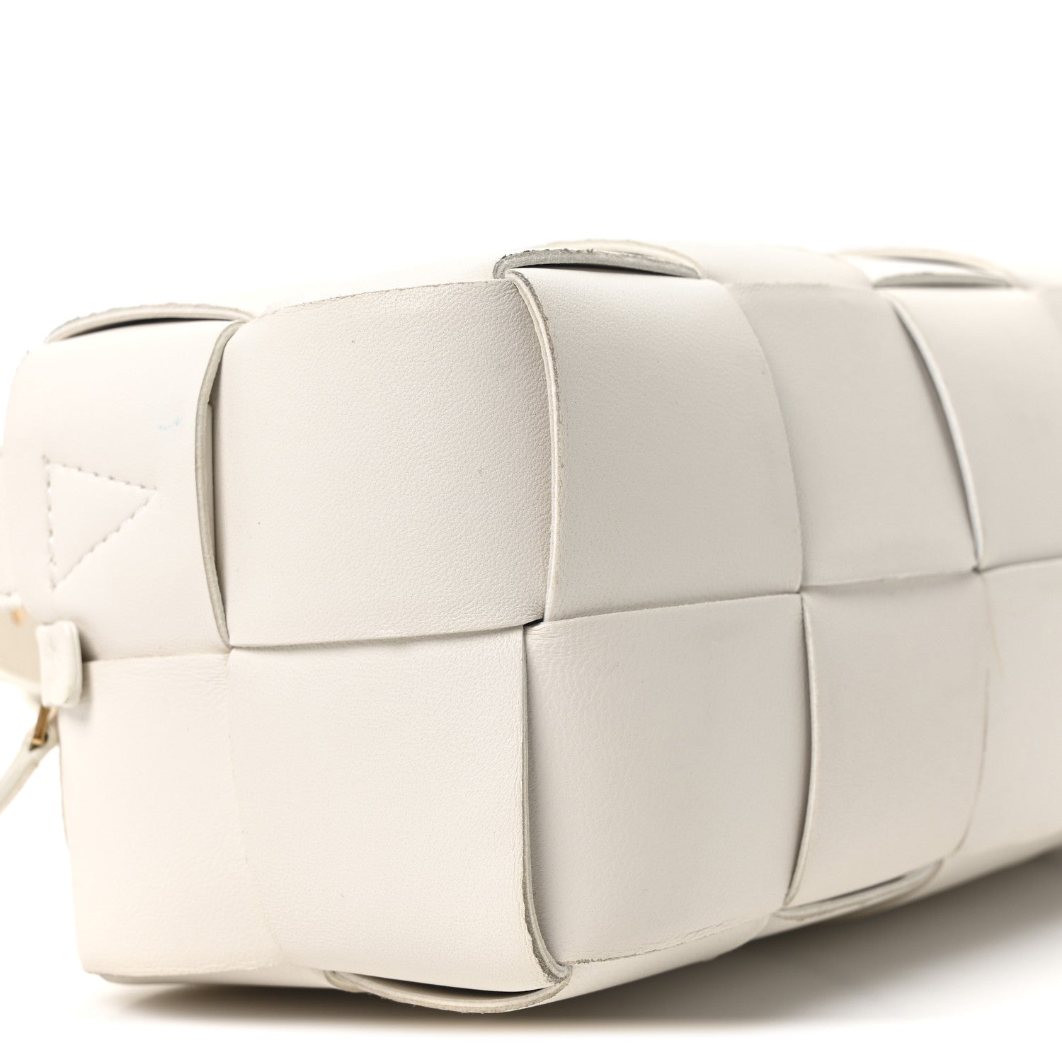 Bottega Veneta Lambskin Maxi Intrecciato Small Brick Cassette Bag White 9 of 10