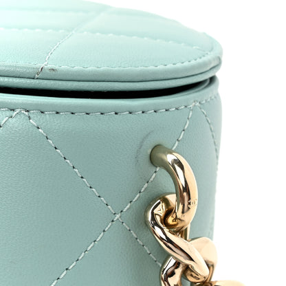 Chanel Lambskin Resin Elegant Chain Vanity Case Light Blue 13 of 13