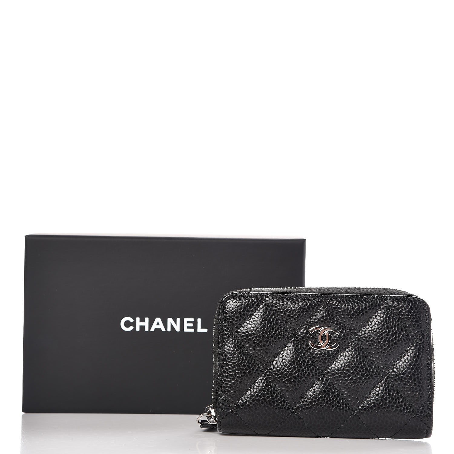 Chanel Caviar Quilted Zip Coin Purse Black 8 of 8
