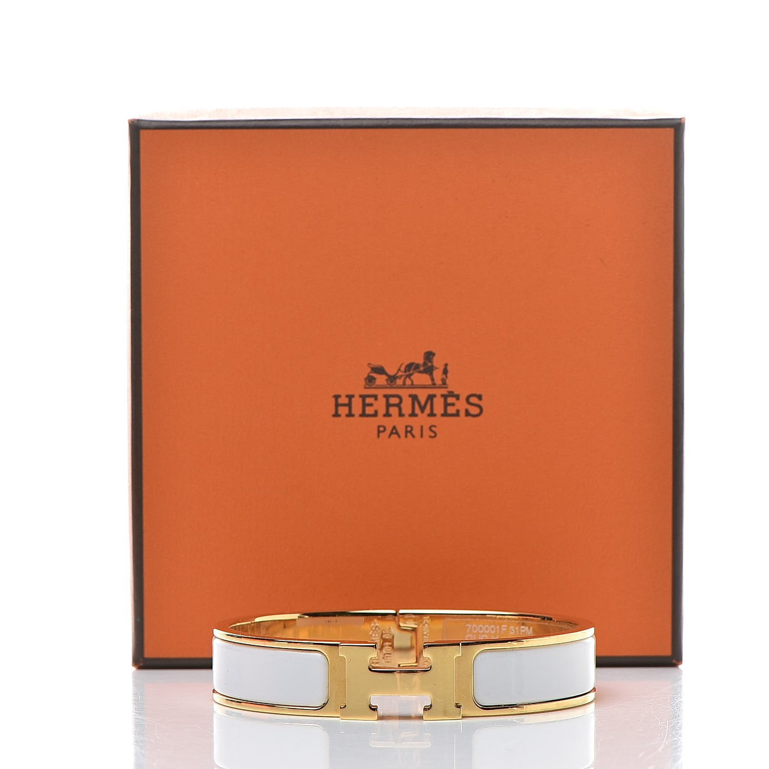 Hermes Enamel Narrow Clic Clac H Bracelet PM White 6 of 6