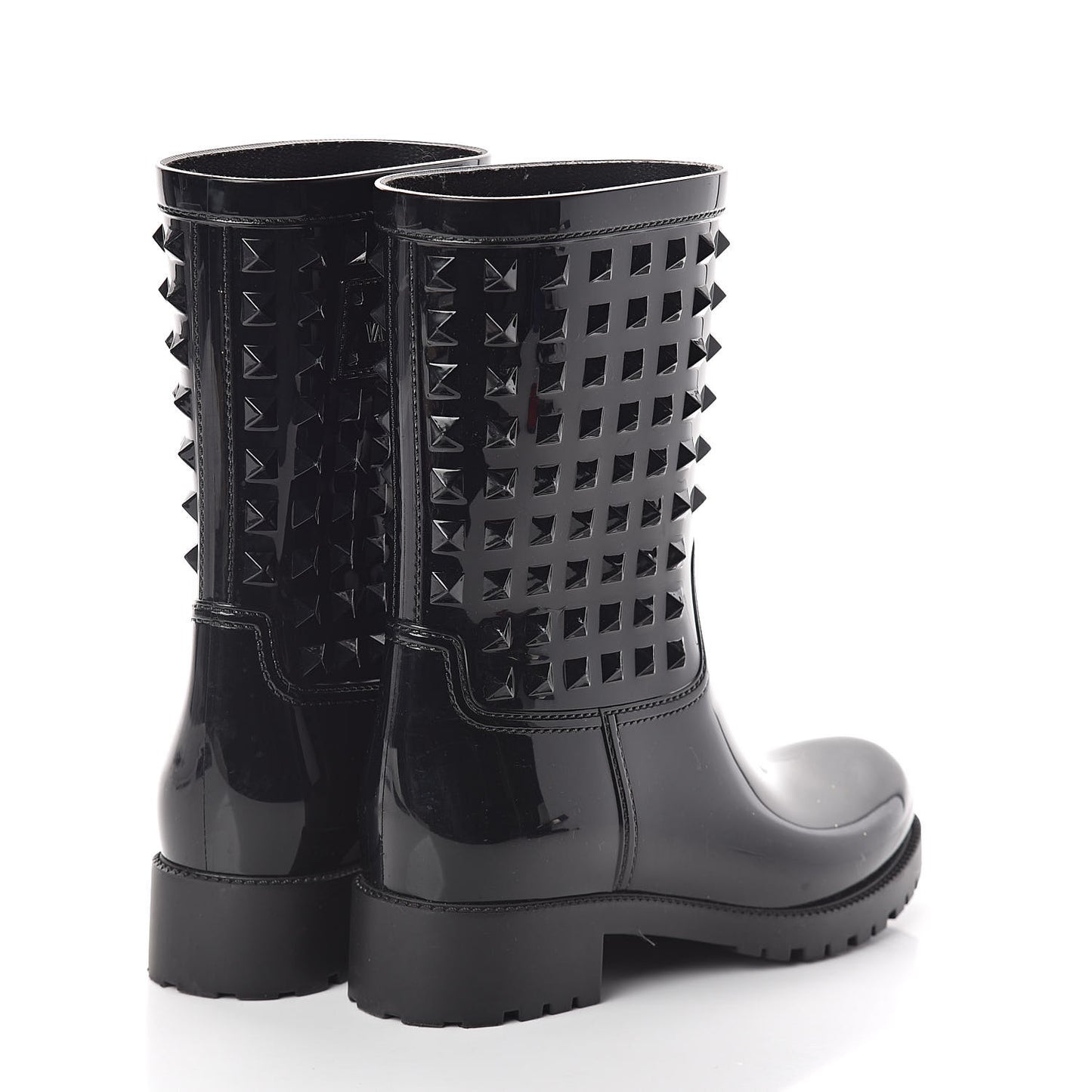 Rubber Rockstud Short Rainboots 38 Black