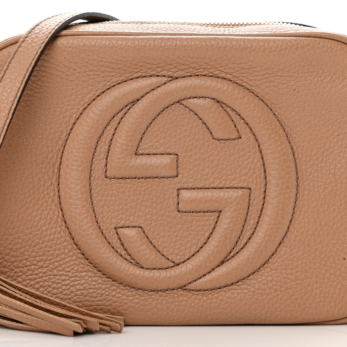 Pebbled Calfskin Small Soho Disco Bag Camelia