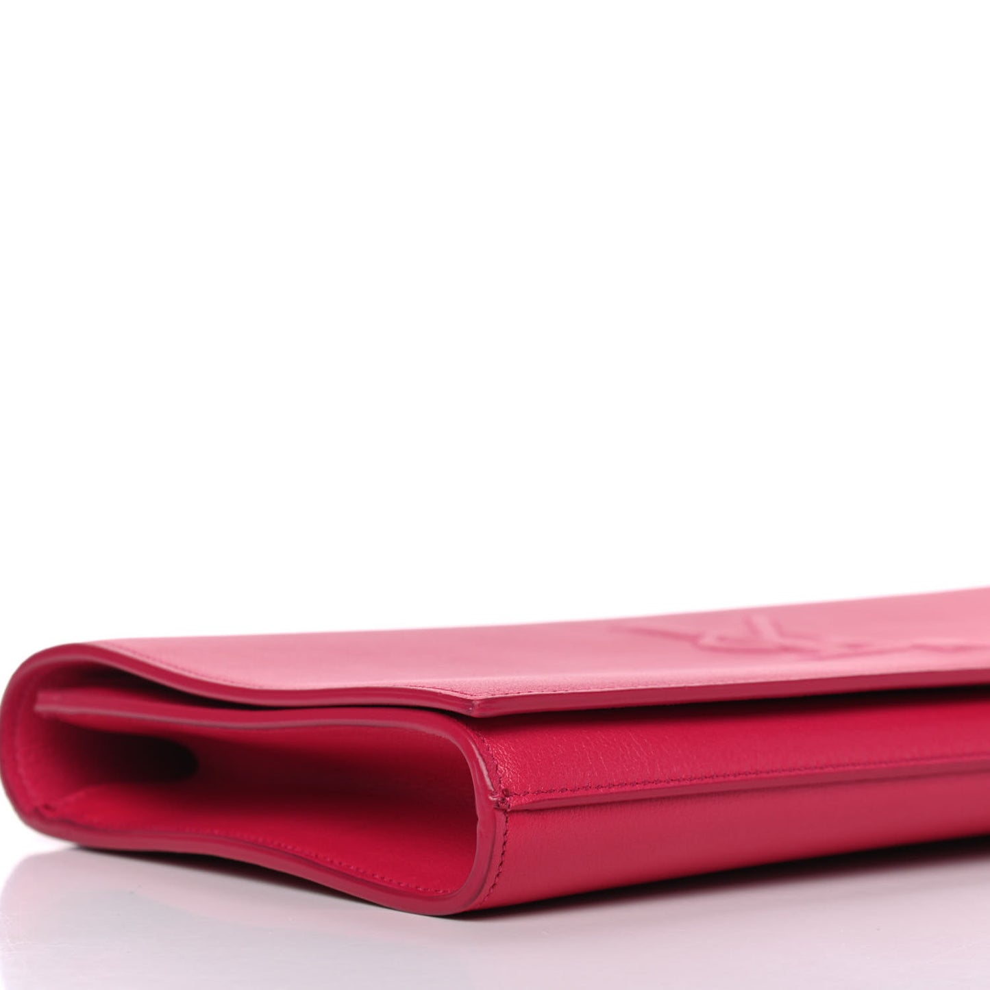 Calfskin Monogram Large Belle De Jour Clutch Lipstick Fuchsia