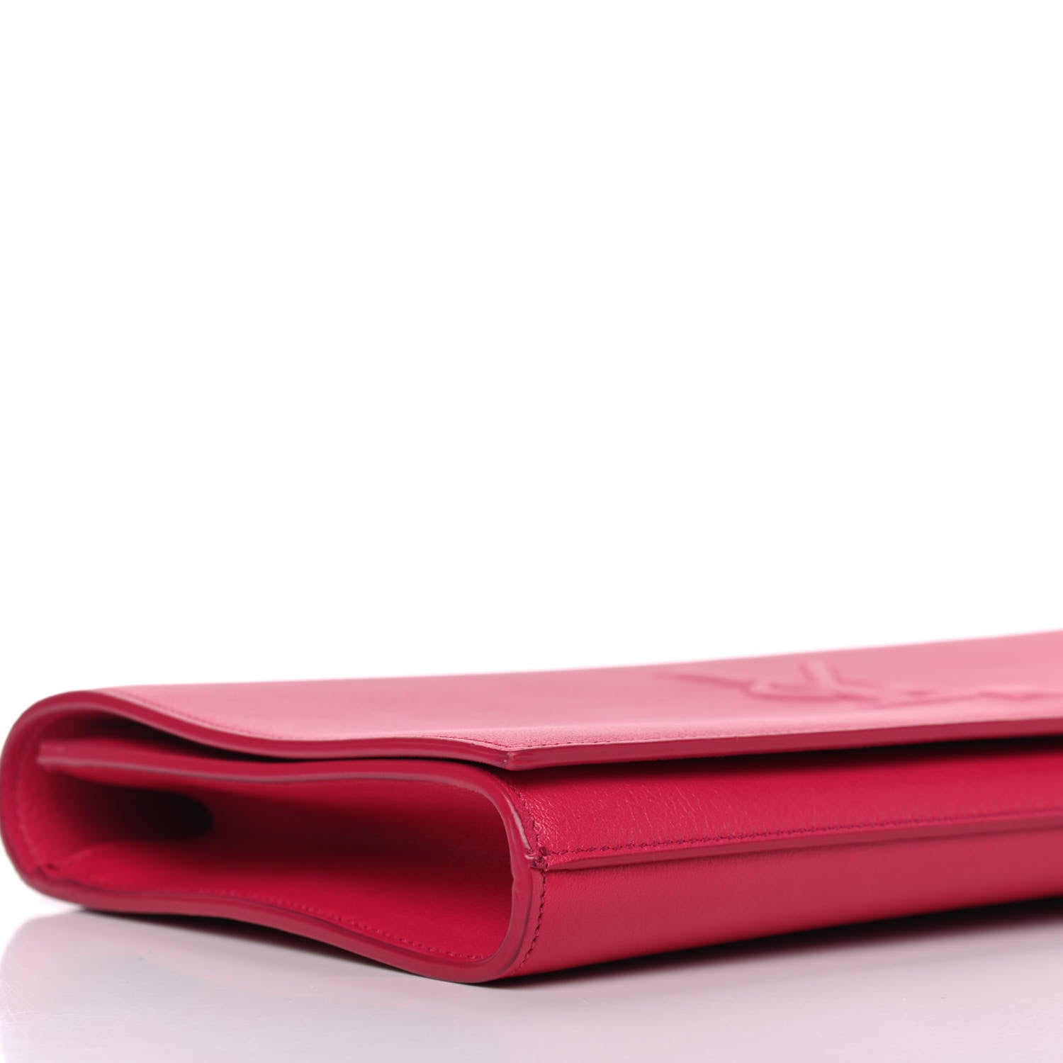 Saint Laurent Calfskin Monogram Large Belle De Jour Clutch Lipstick Fuchsia 6 of 8