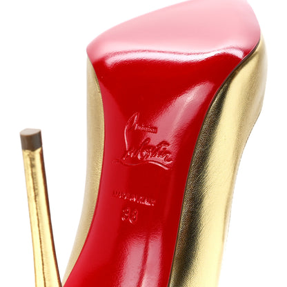 Christian Louboutin Metallic Calfskin Hot Chick 100 Pumps 38 Gold 6 of 8
