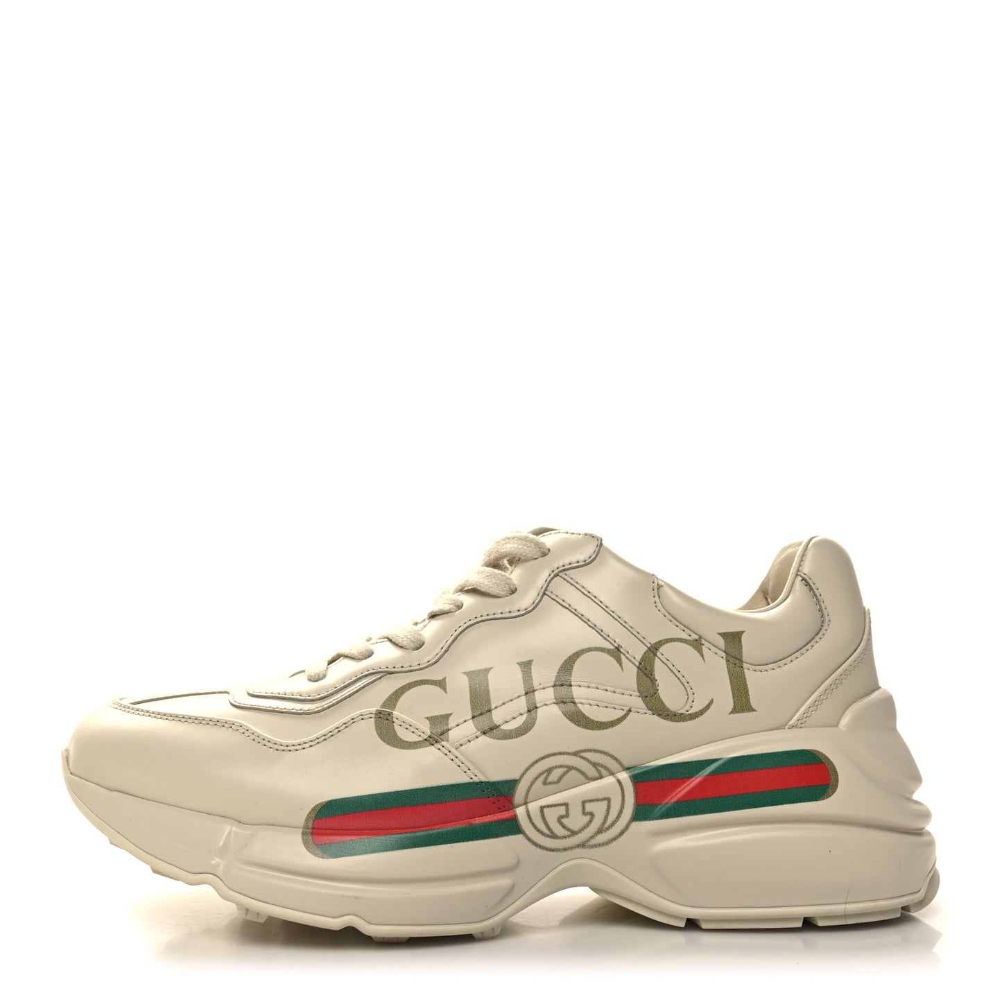 Calfskin Logo Womens Rhyton Sneakers 38 Ivory