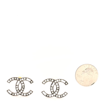 Chanel Baguette Crystal Pearl CC Bright Young Things Earrings Ruthenium 2 of 4