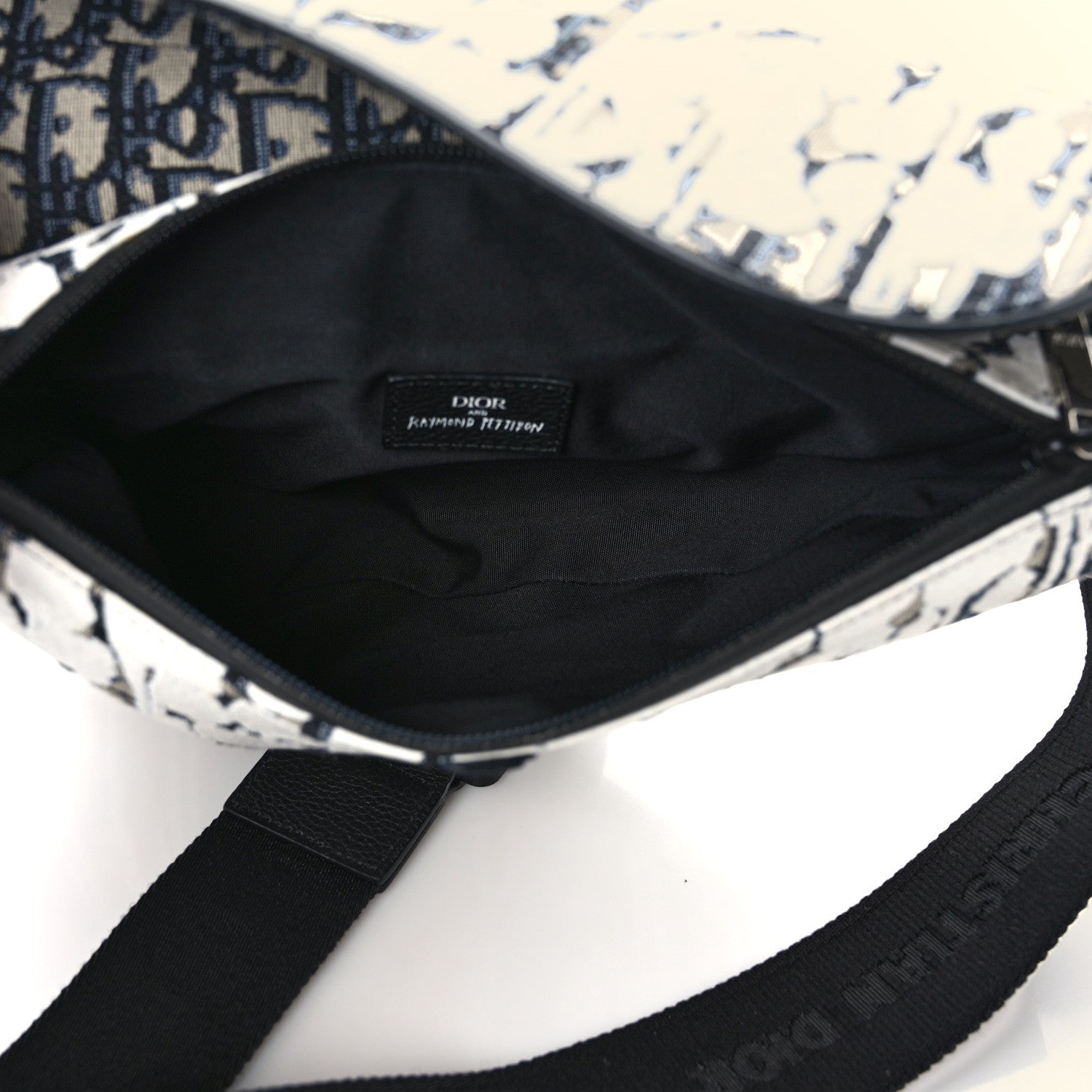 Christian Dior X Raymon Pettibon Oblique Mens Saddle Bag Blue White 5 of 8