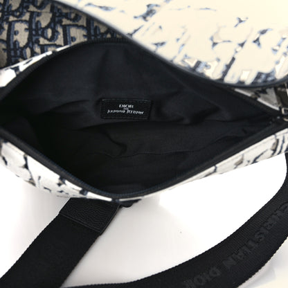 Christian Dior X Raymon Pettibon Oblique Mens Saddle Bag Blue White 5 of 8