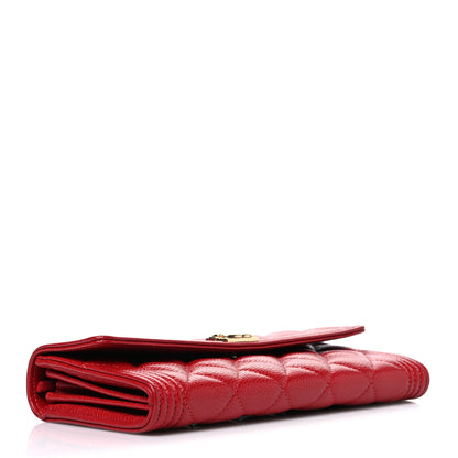 Chanel Caviar Quilted Large Boy Gusset Flap Wallet Red 4 of 8
