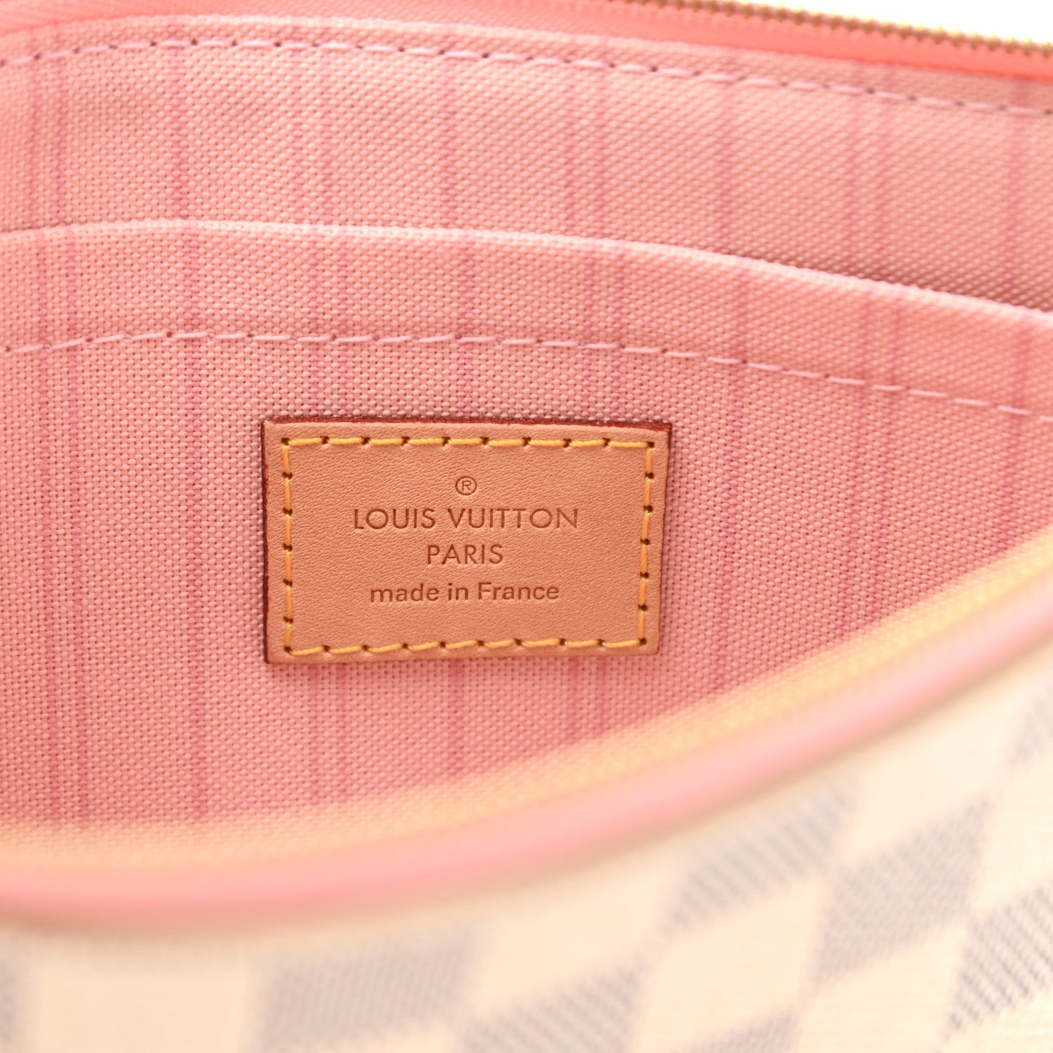 Louis Vuitton Damier Azur Neverfull MM GM Pochette Rose Ballerine 6 of 7