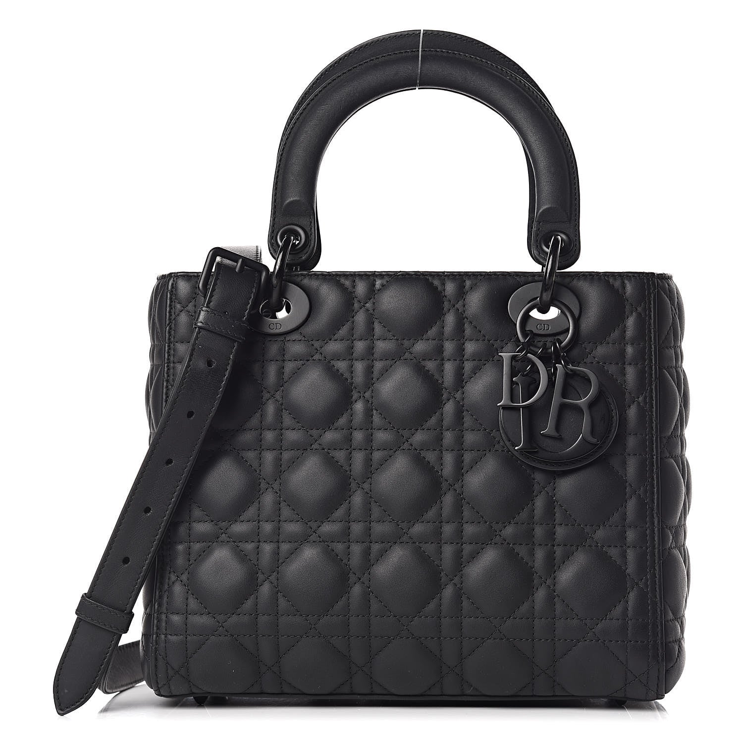 Christian Dior Ultra Matte Calfskin Cannage Medium Lady Dior Black 1 of 11