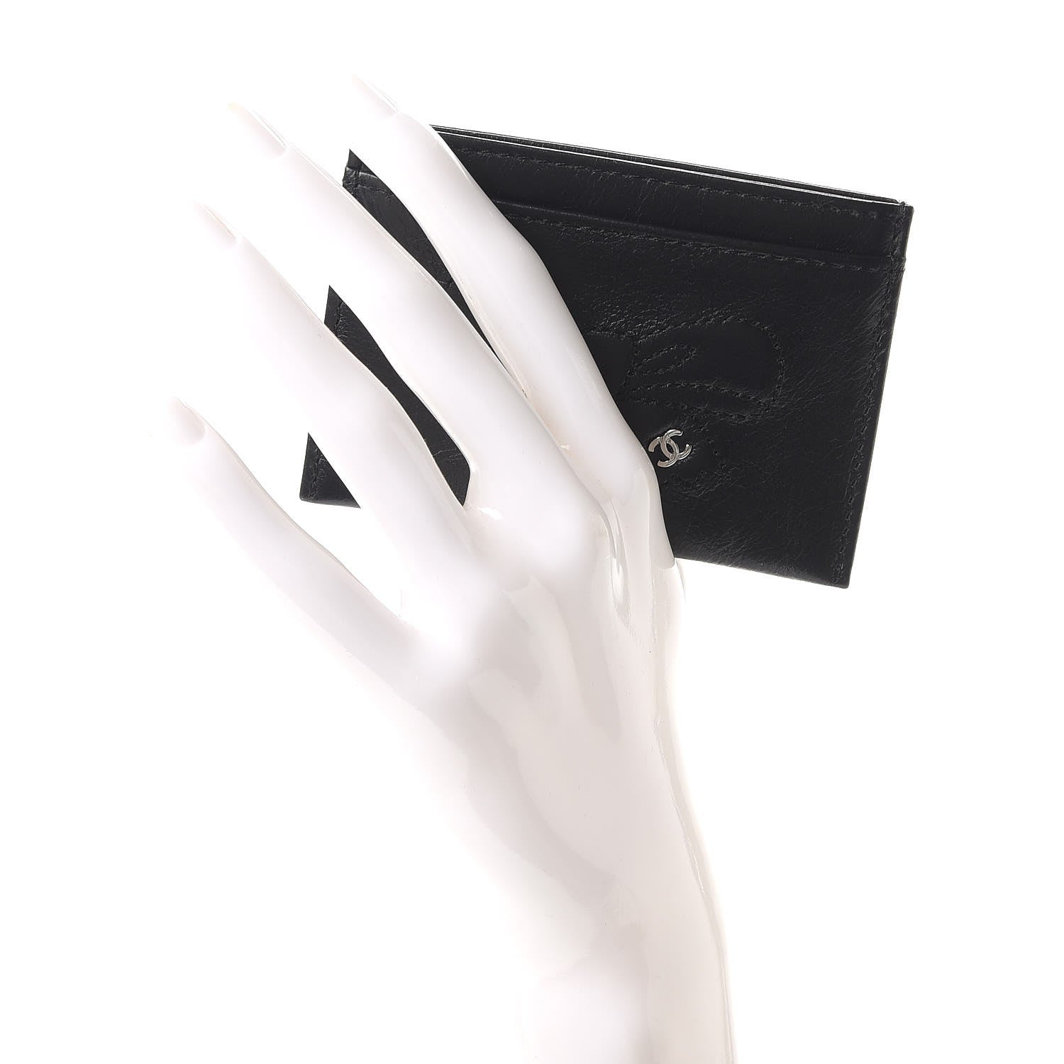 Chanel Lambskin Bow CC Card Holder Black 2 of 7