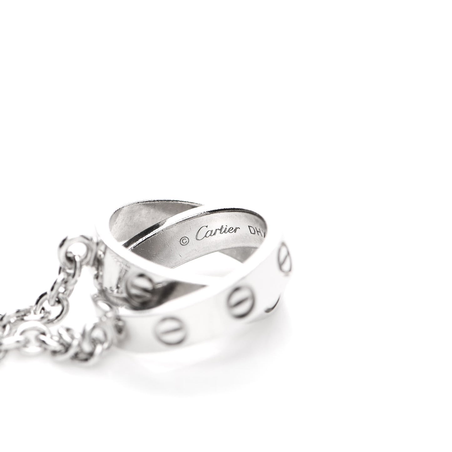 18K White Gold Interlocking LOVE Necklace