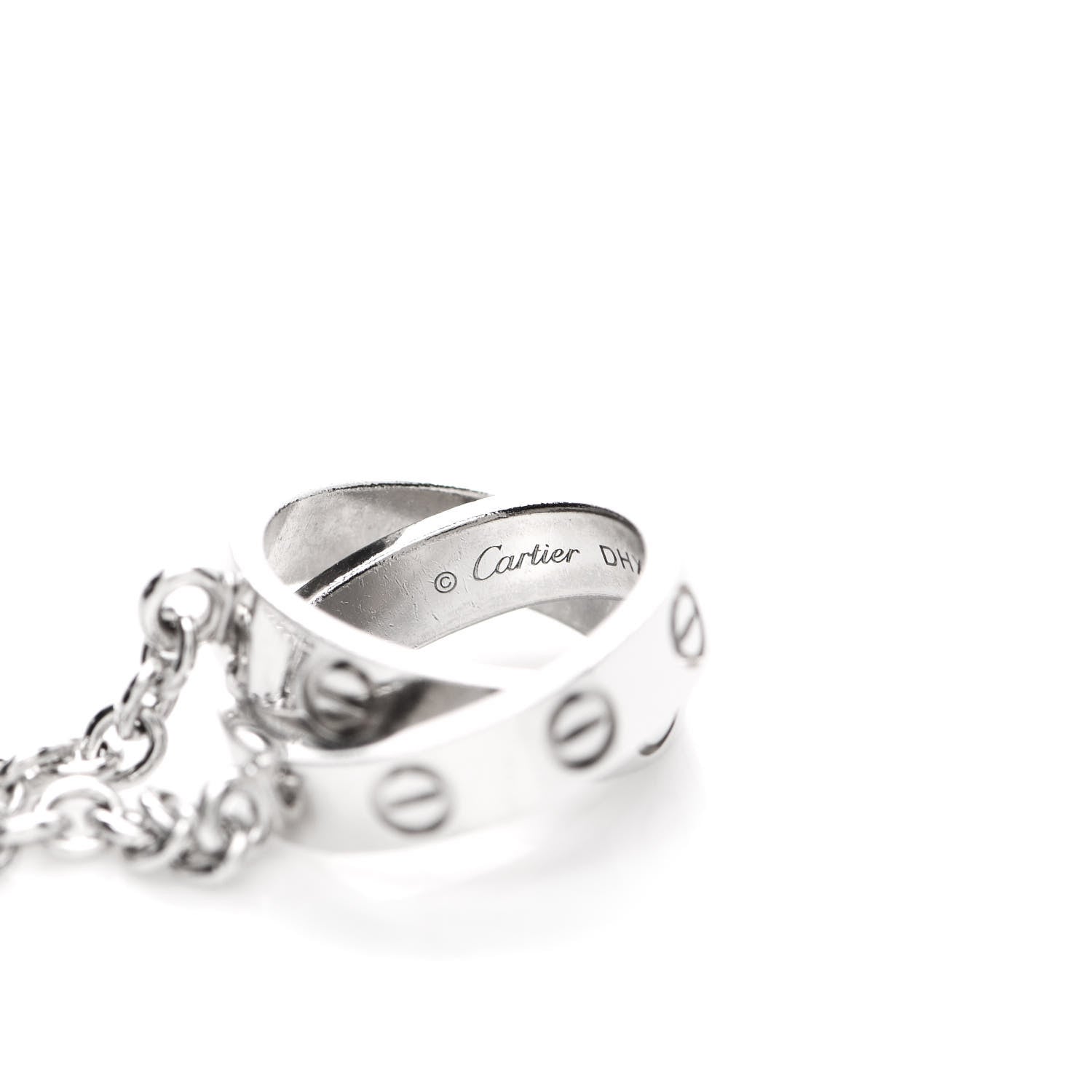 Cartier 18K White Gold Interlocking LOVE Necklace 3 of 5