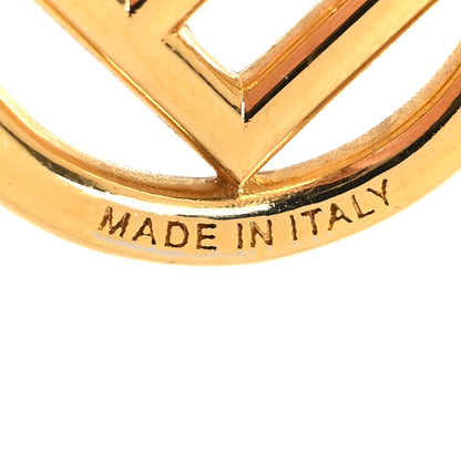 Fendi Metal FF Hoop Drop Earrings Gold 4 of 5