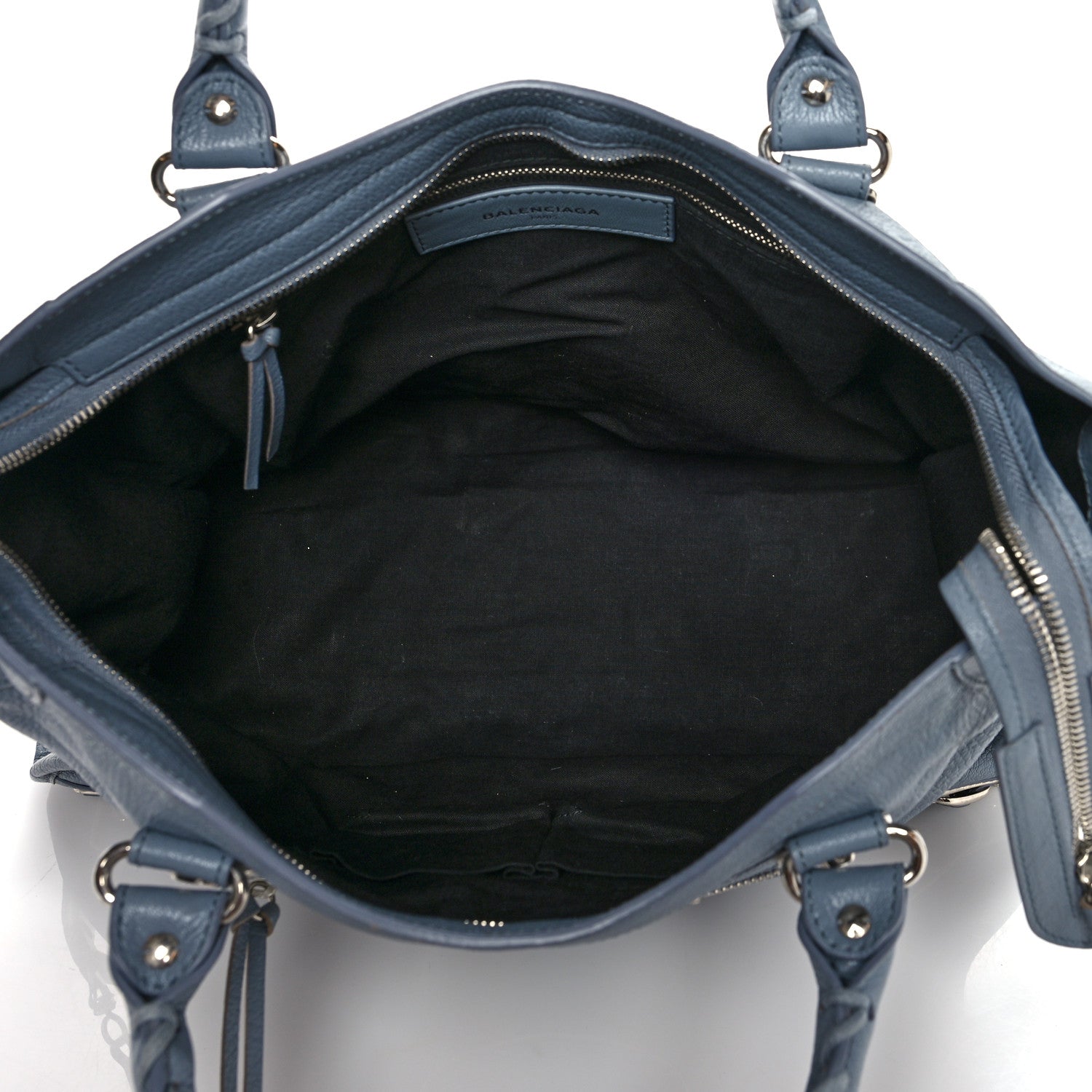 Balenciaga Chevre Silver Metallic Edge Hardware City Bleu Acier 5 of 11