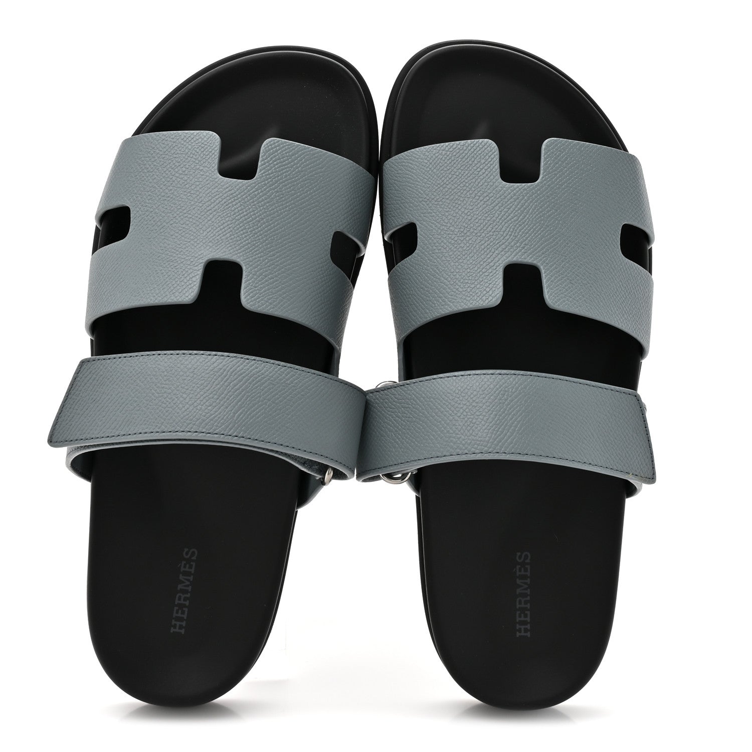 Hermes Epsom Mens Chypre Sandals 41 Bleu Canard 2 of 10