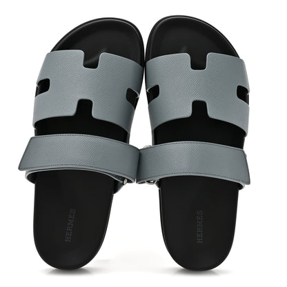 Hermes Epsom Mens Chypre Sandals 41 Bleu Canard 2 of 10