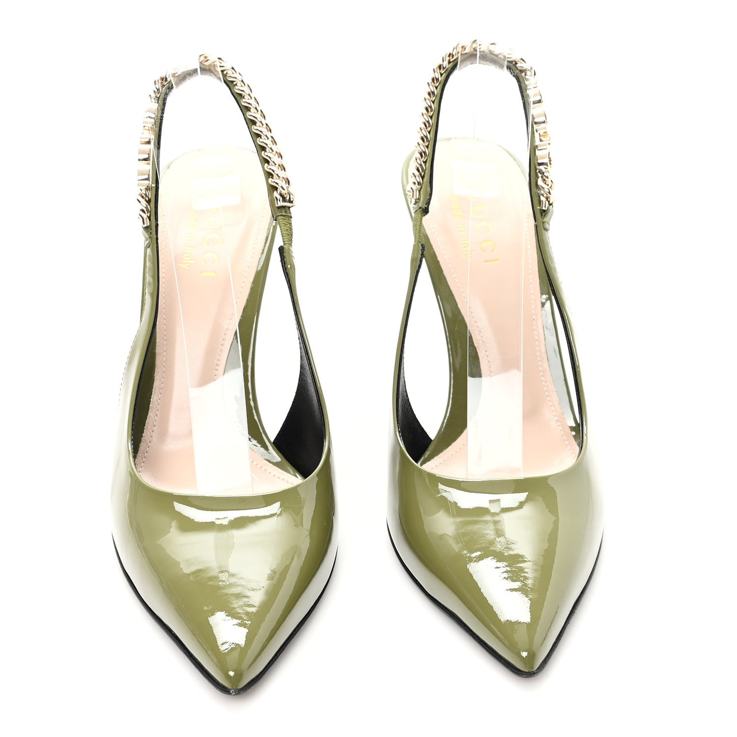 Vernice Crystal Nappa Charlotte Signoria 105 Slingback Pumps 36 Herbs Light Green