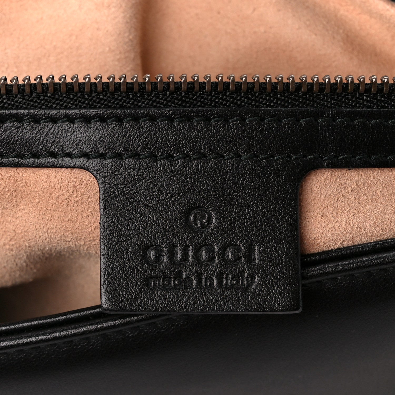 Gucci Calfskin Matelasse Animal Studs Medium GG Marmont Shoulder Bag Black 5 of 10
