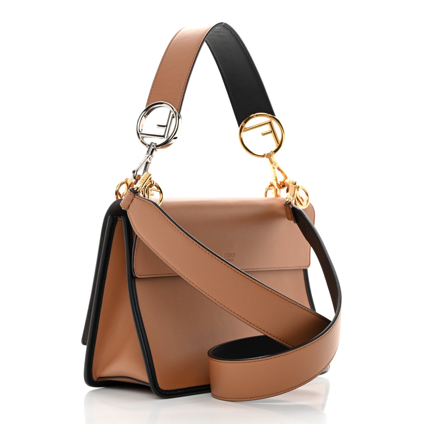 Vitello Century F is Fendi FF Embossed Kan I Shoulder Bag Orzo Tobacco