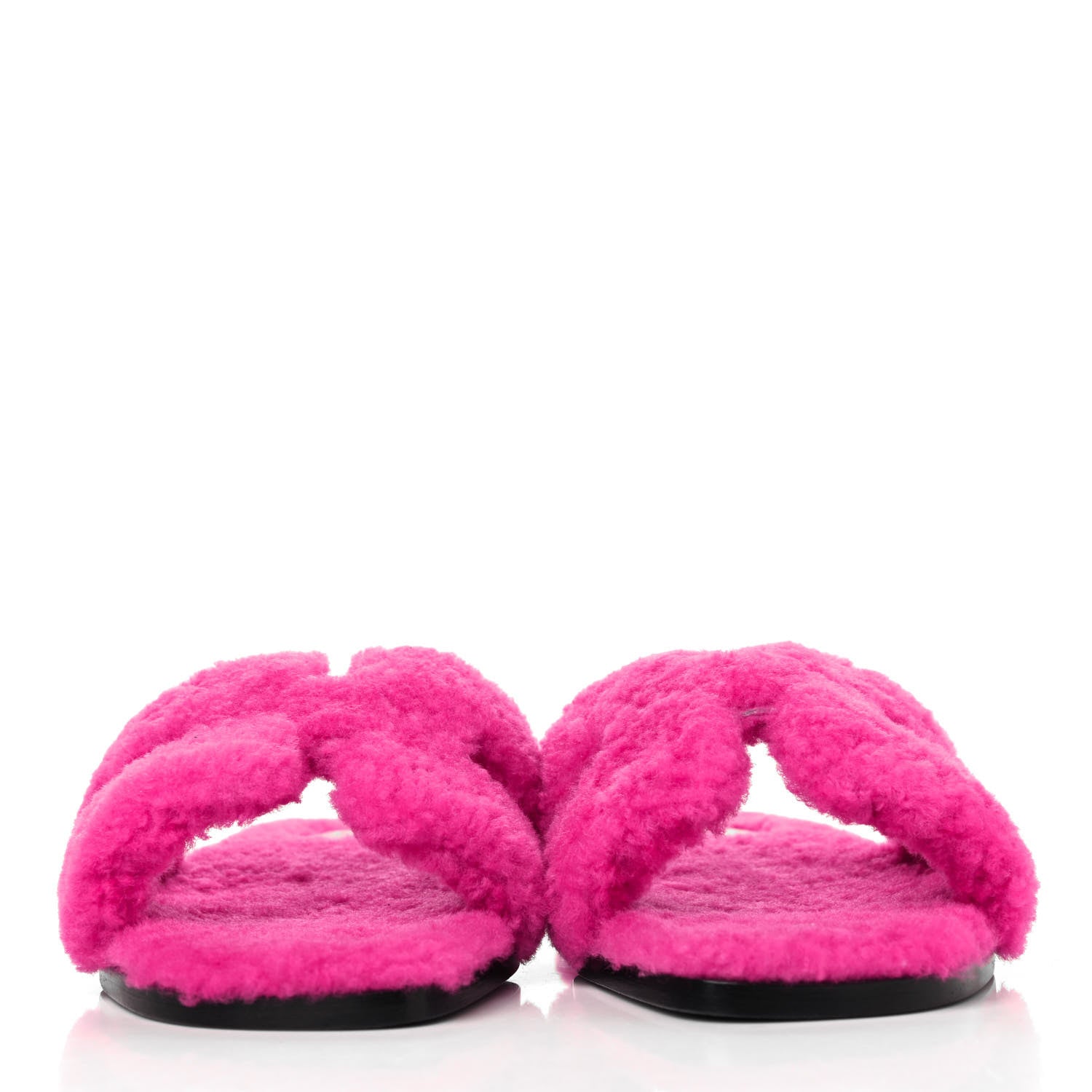 Hermes Woolskin Oran Sandals 36.5 Rose Fuchsia 2 of 4