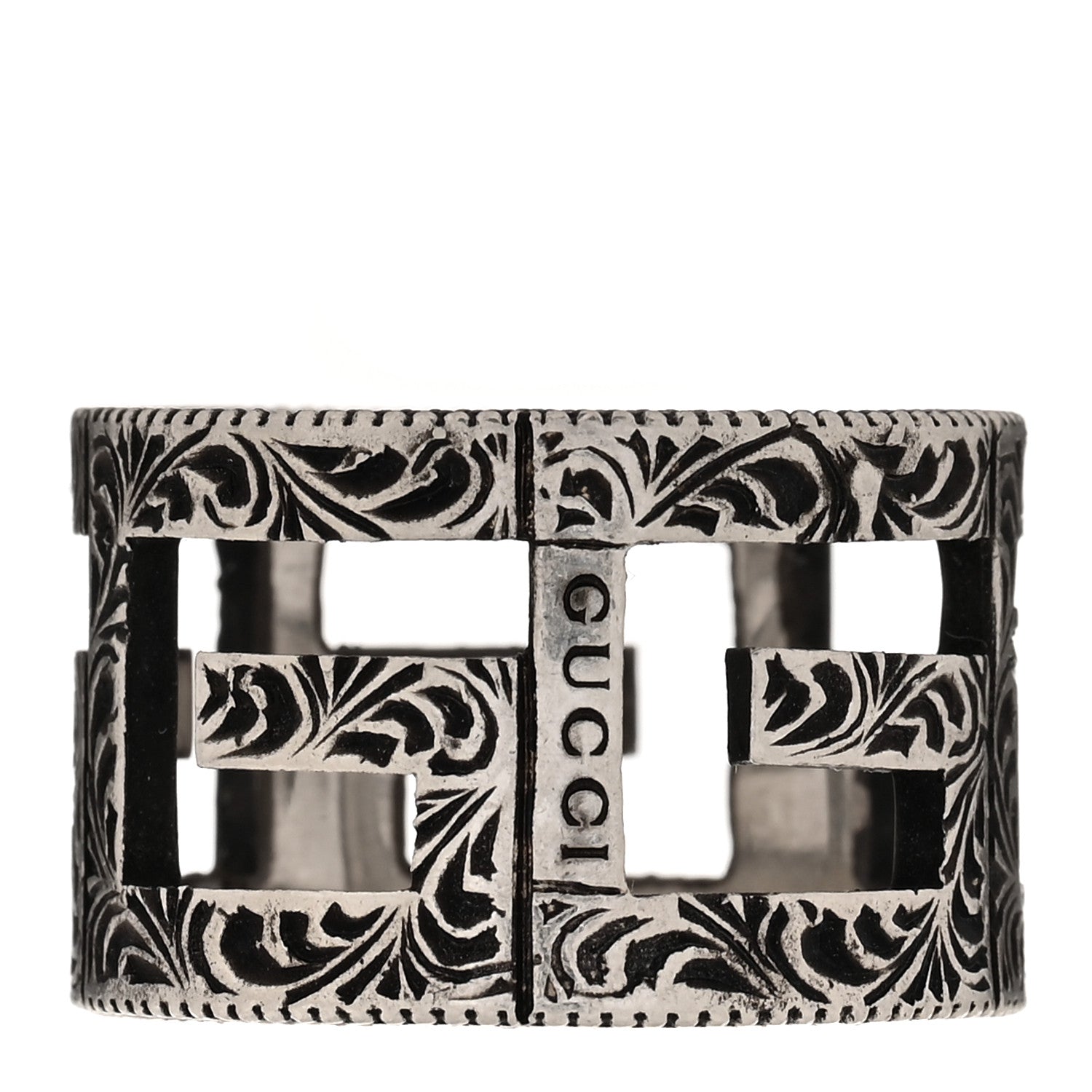 Gucci Sterling Silver Wide Square G Band Ring 65 11 3 of 5
