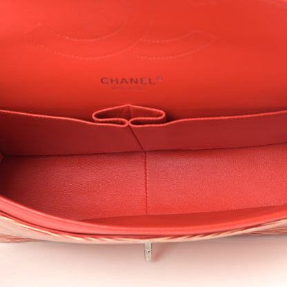 Chanel Patent Calfskin Striped Jumbo Double Flap Red 4 of 5