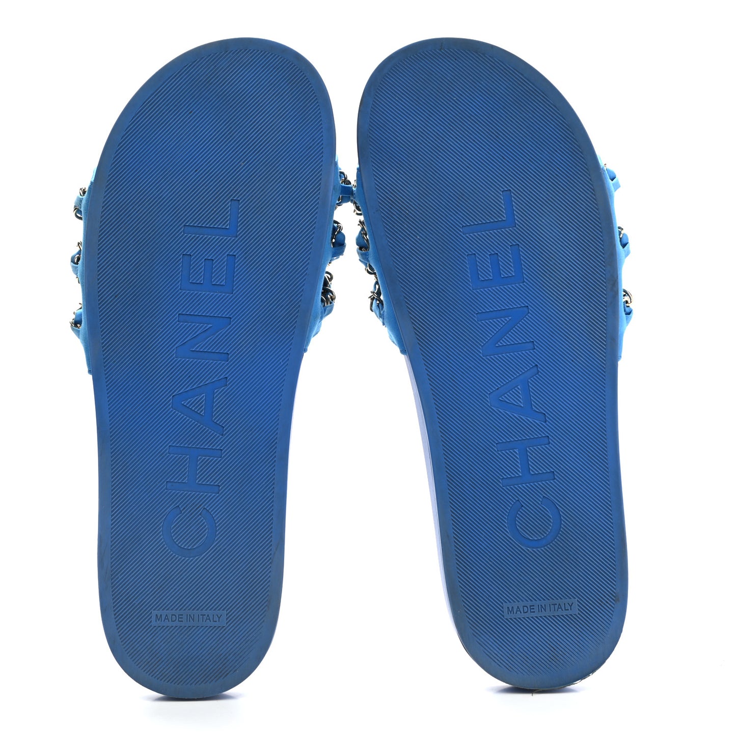 Canvas Chain Flat Sandals 40 Bright Blue