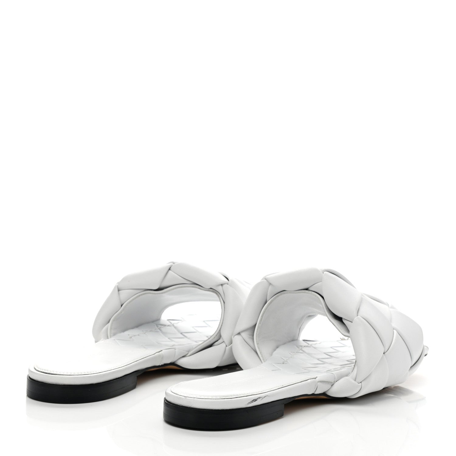 Bottega Veneta Nappa Maxi Intrecciato Lido Flat Sandals 39 Optic White 4 of 7