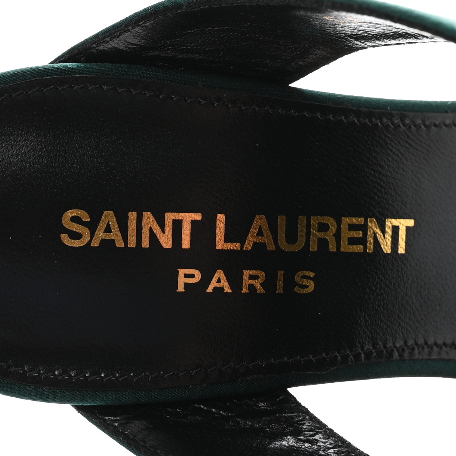 Saint Laurent Crepe Satin Martha Mule 110 Sandals 35.5 Dorian Green 8 of 10