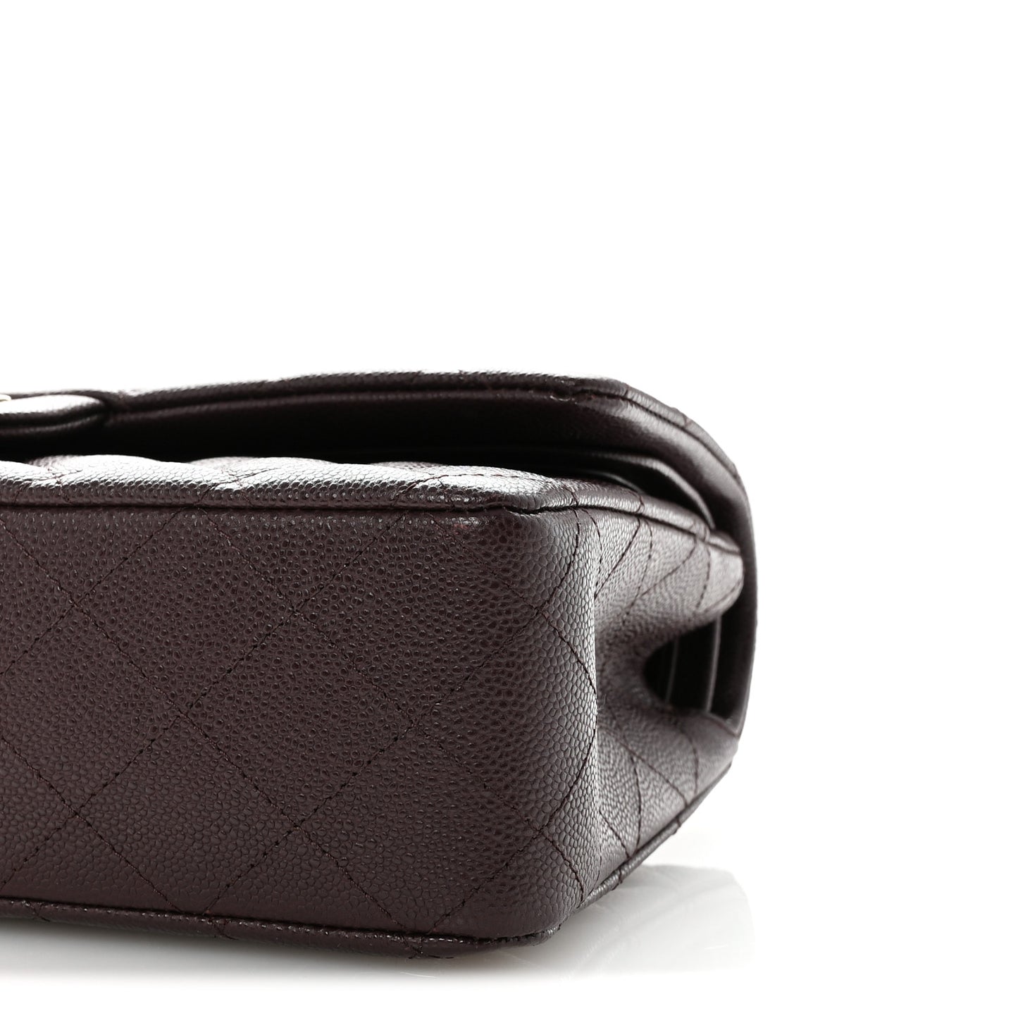 Caviar Quilted Medium Double Flap Dark Brown