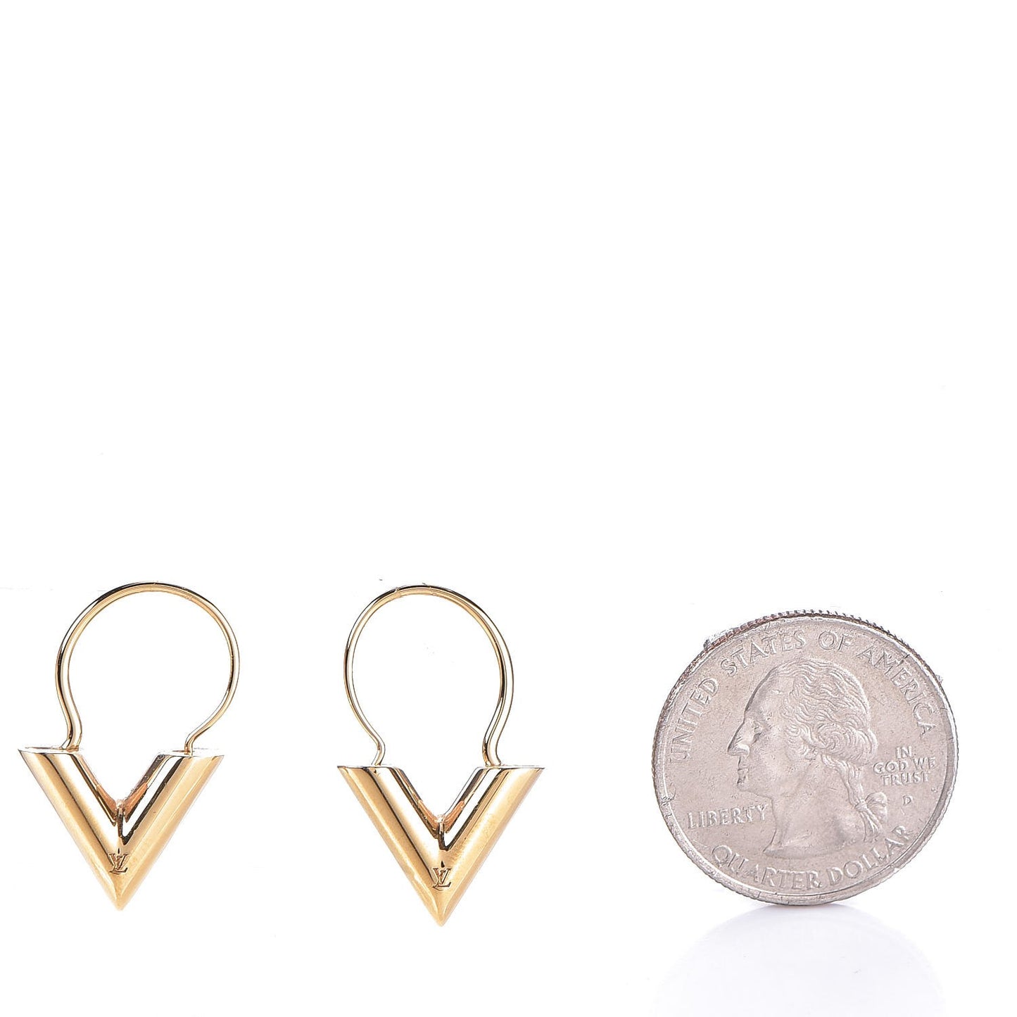 Brass Essential V Hoop Earrings Gold