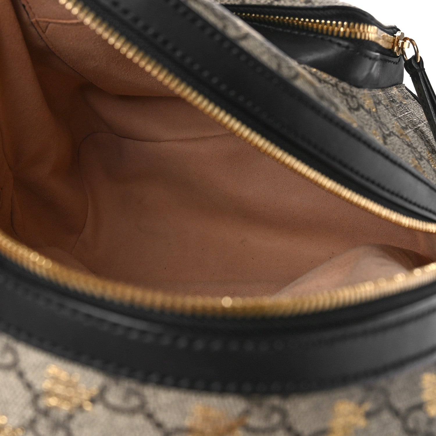 Gucci GG Supreme Monogram Bees Print Small Day Backpack Beige Oro Black 6 of 10