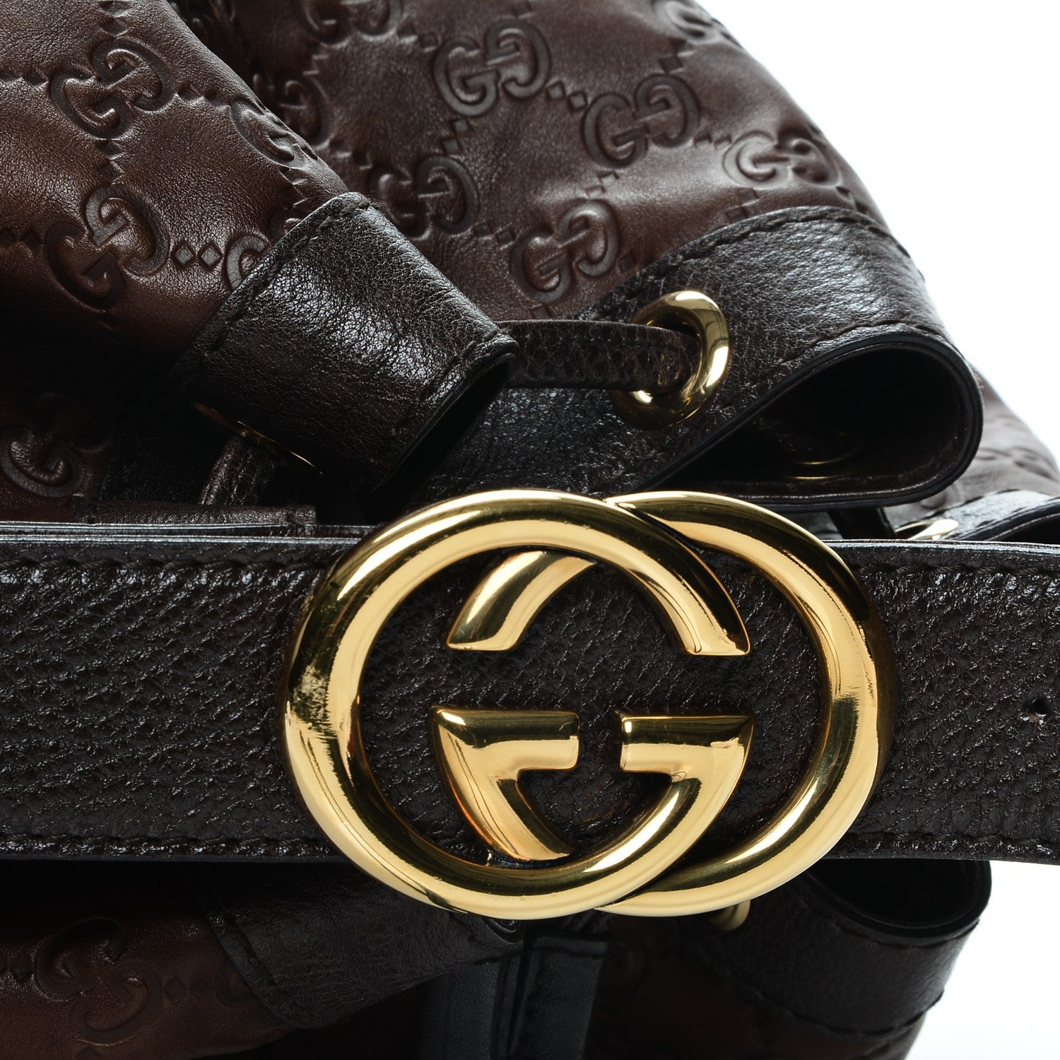 Gucci Guccissima Medium Interlocking Icon Shoulder Bag Dark Brown 5 of 8