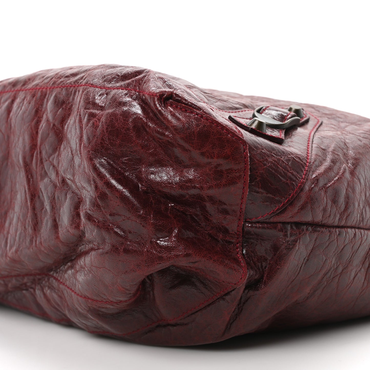 Agneau Classic Hardware Day Hobo Rouge Grenat