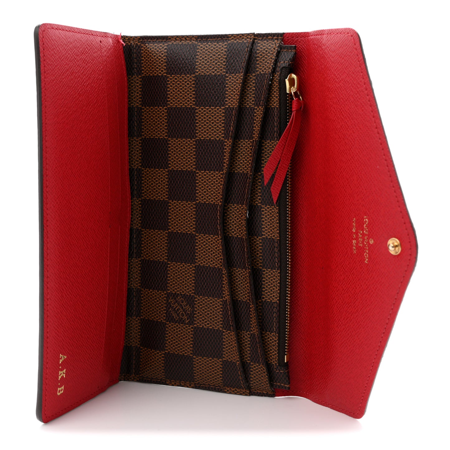 Damier Ebene Josephine Wallet Red