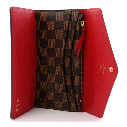 Louis Vuitton Damier Ebene Josephine Wallet Red 5 of 10