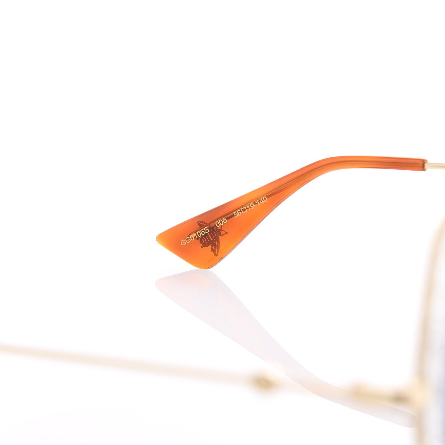 Glitter Acetate Oversize Square Frame Sunglasses GG0106S Gold