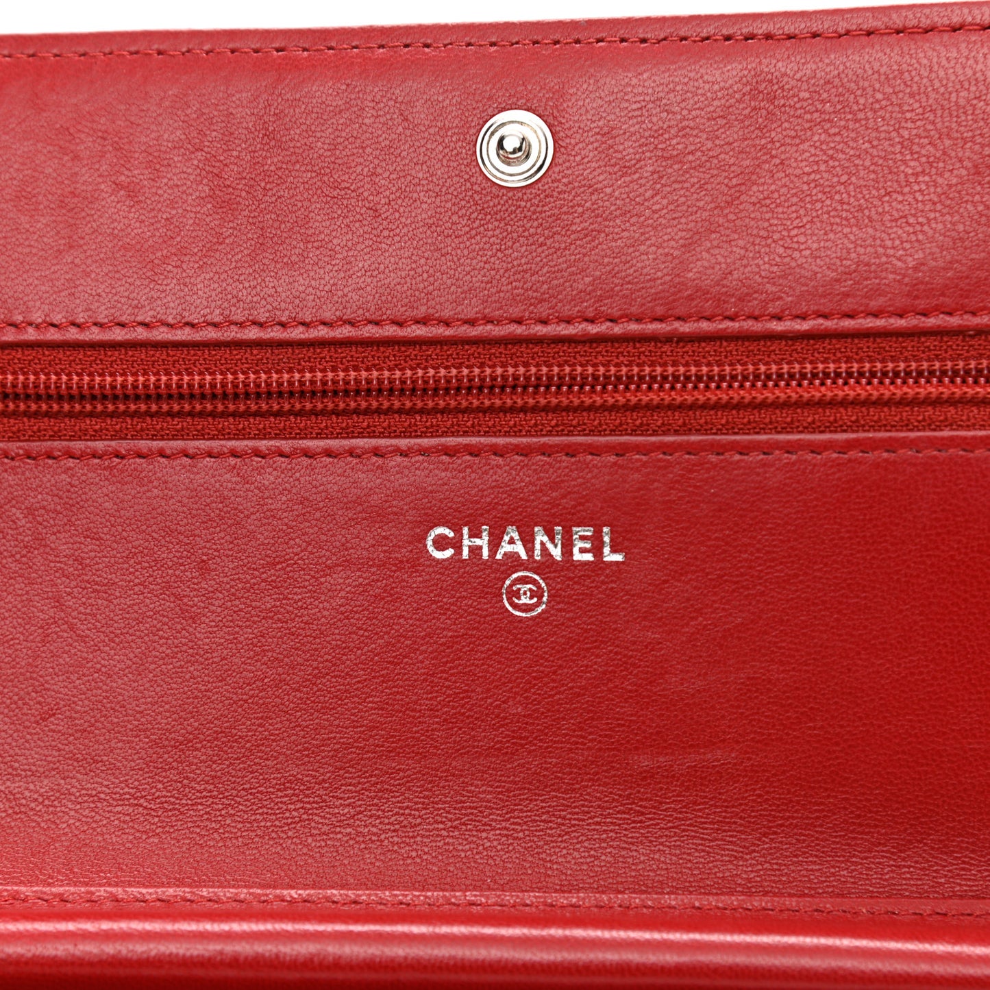 Lambskin Quilted Boy Wallet On Chain WOC Red