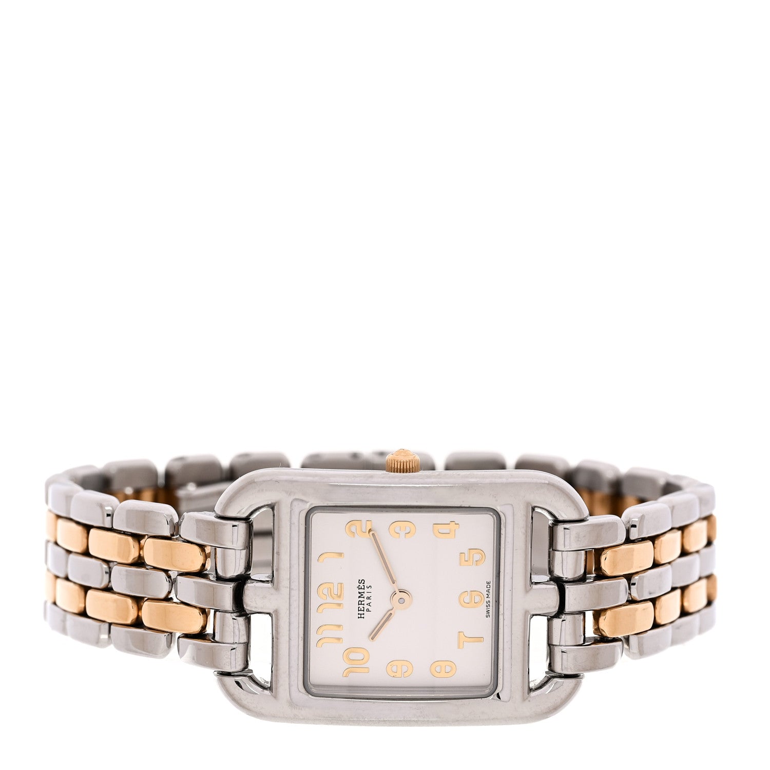 Hermes Stainless Steel 18K Yellow Gold 23mm Cape Cod Quartz Watch 2 of 5