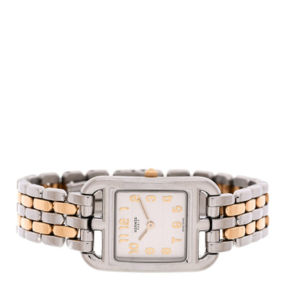 Hermes Stainless Steel 18K Yellow Gold 23mm Cape Cod Quartz Watch 2 of 5