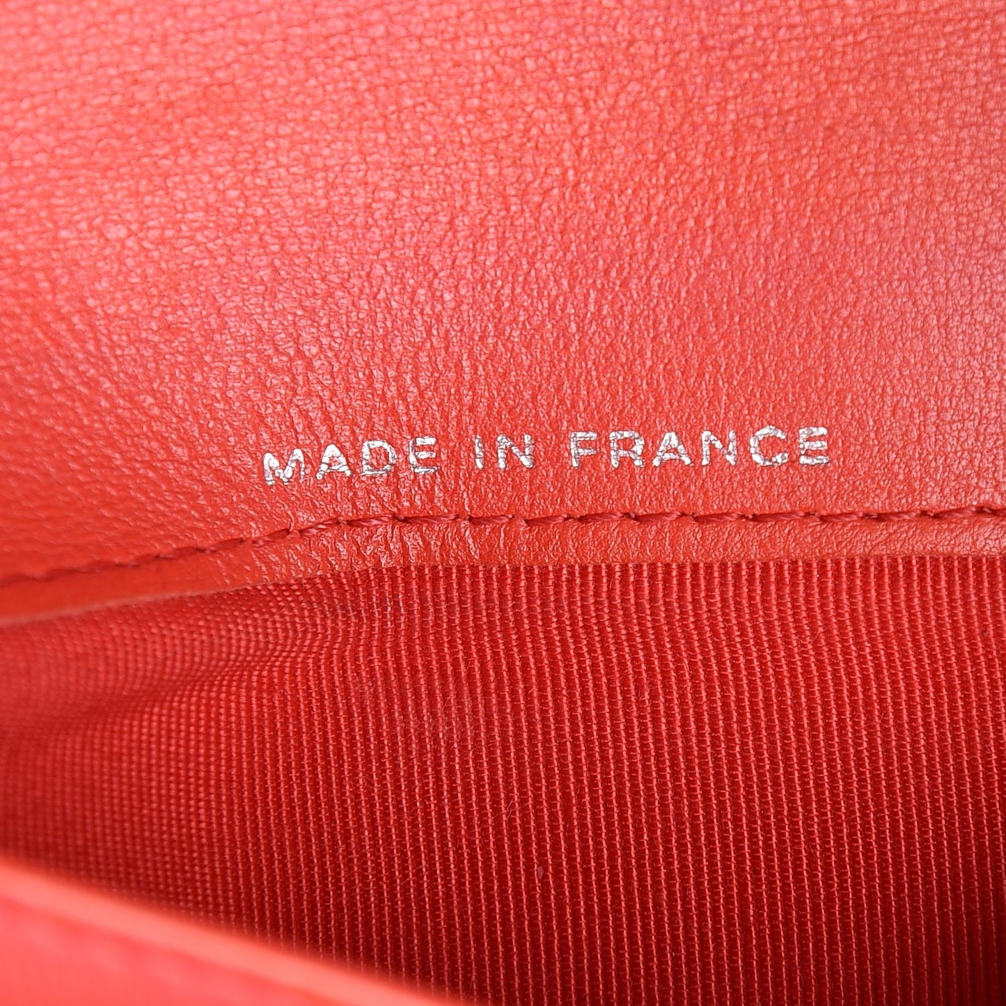 Perforated Lambskin Quilted Flap Wallet Red