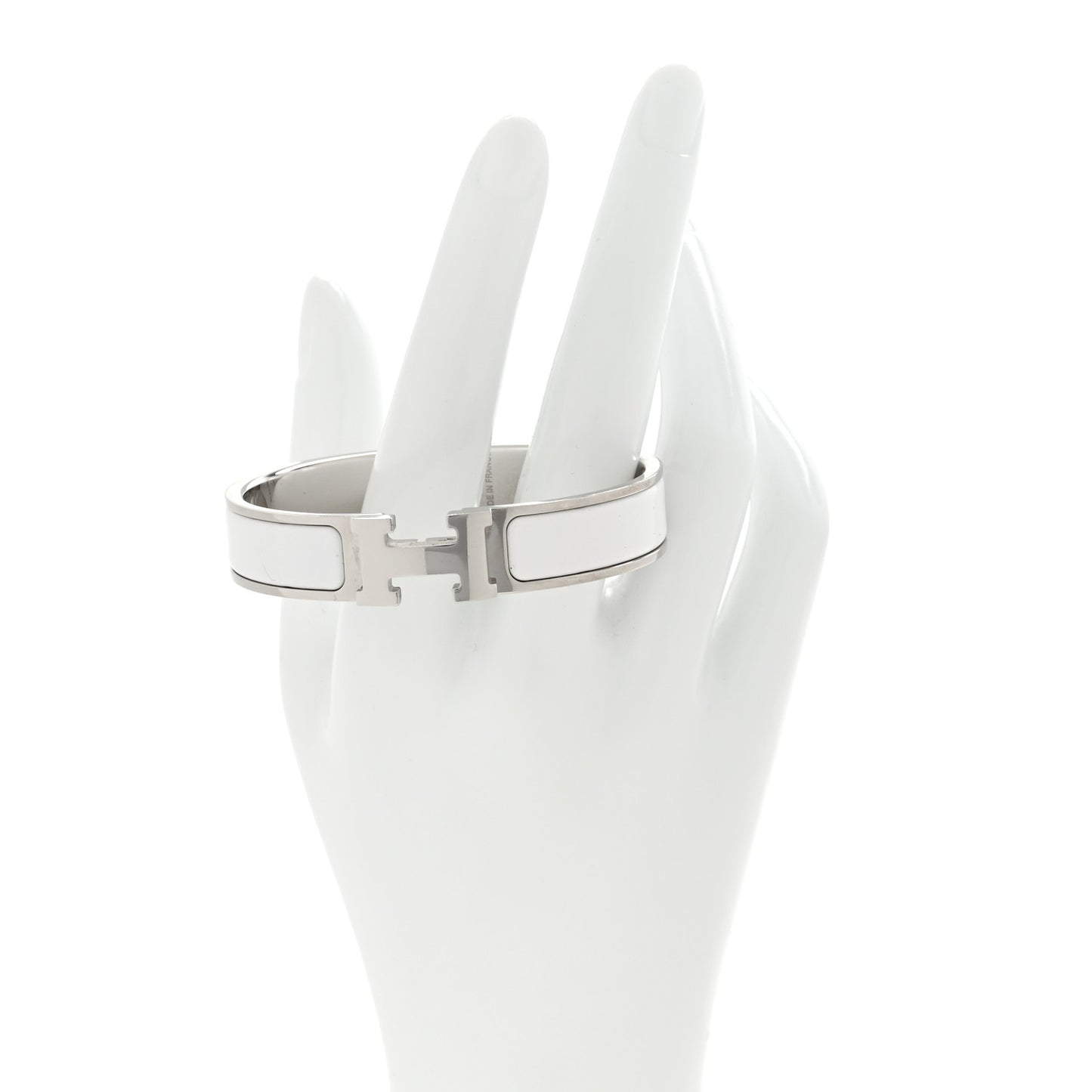 Enamel Narrow Clic Clac H Bracelet PM White