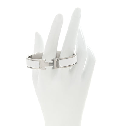 Hermes Enamel Narrow Clic Clac H Bracelet PM White 2 of 4