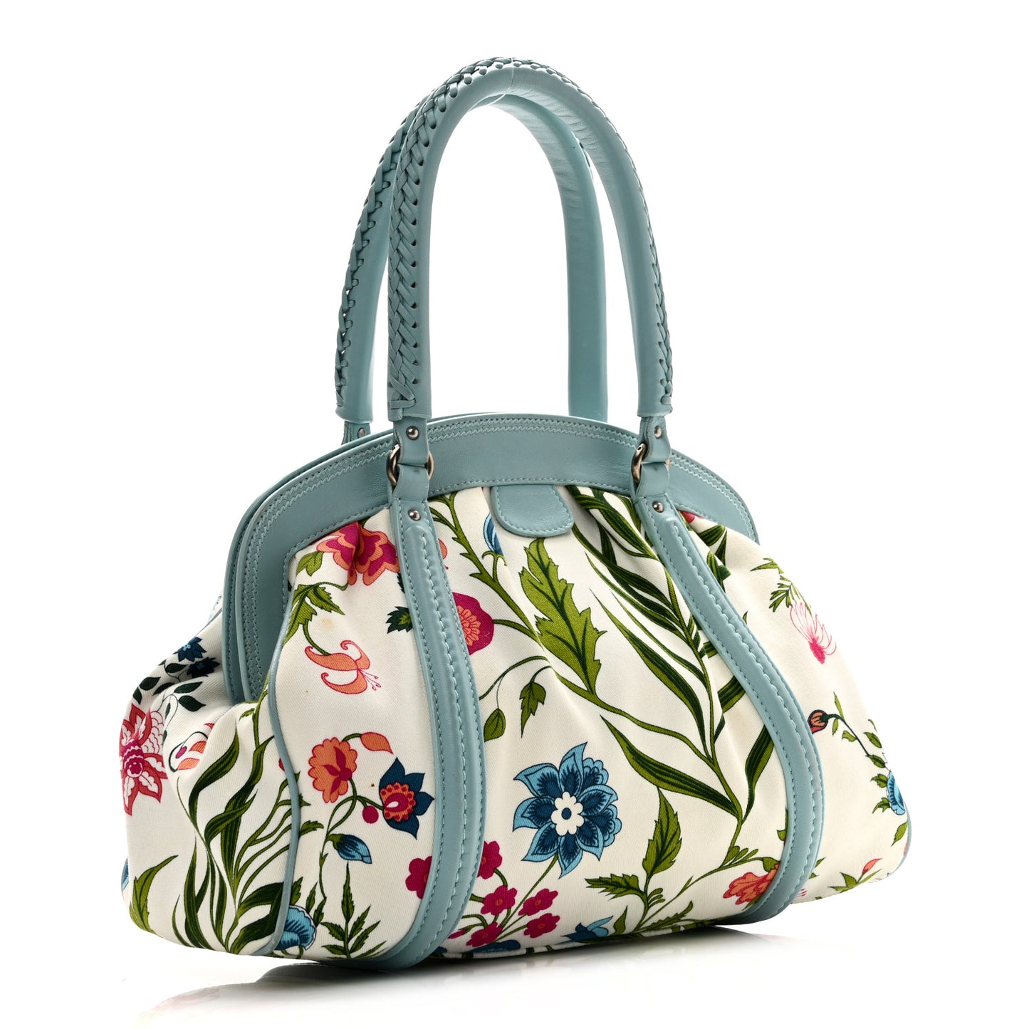 Canvas Floral Frame Satchel