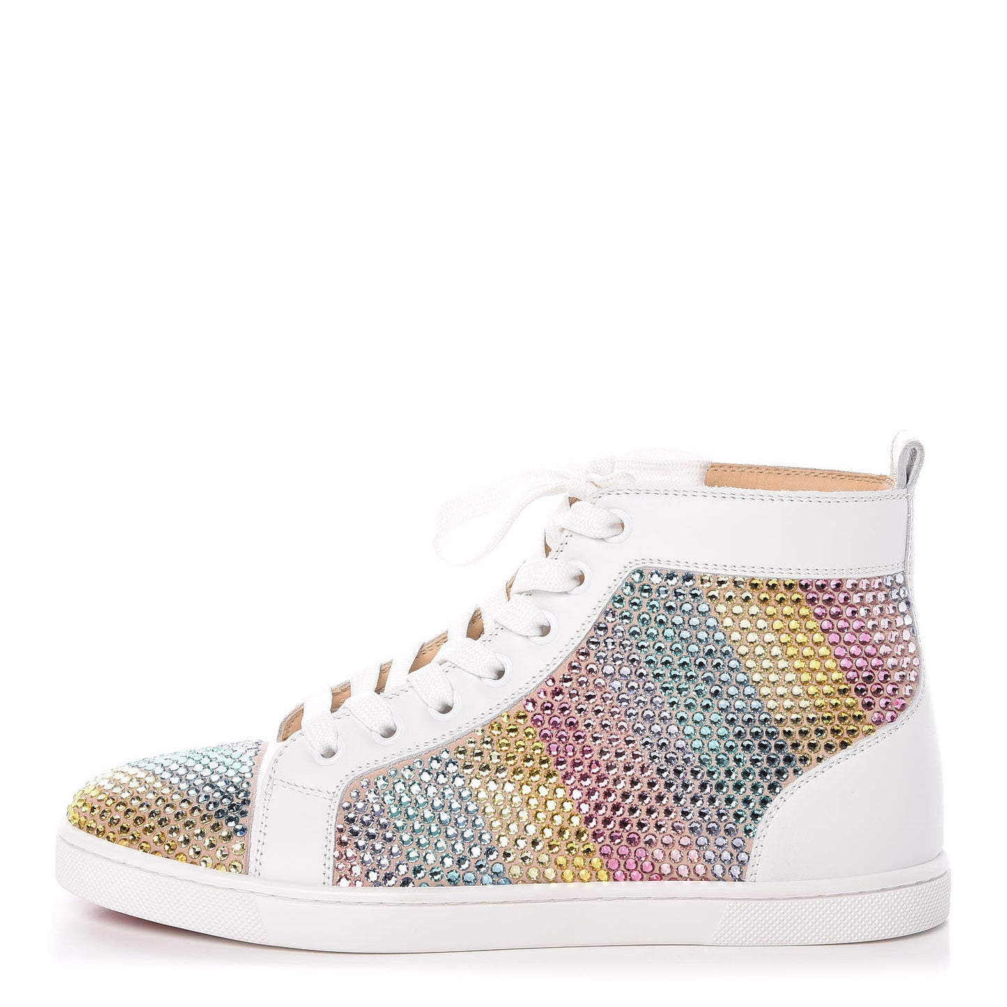 Veau Velours Calfskin Crystal Womens Rainbowbip Flat Sneakers 36 Version Multi