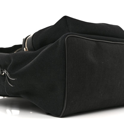 Saint Laurent Canvas Signature Embroidered City Backpack Black 9 of 11